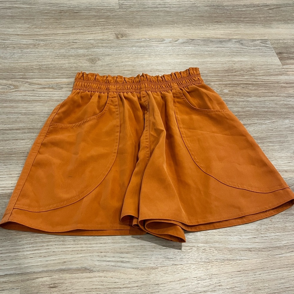 Burnt Orange Pull & Bear Flowy Shorts
